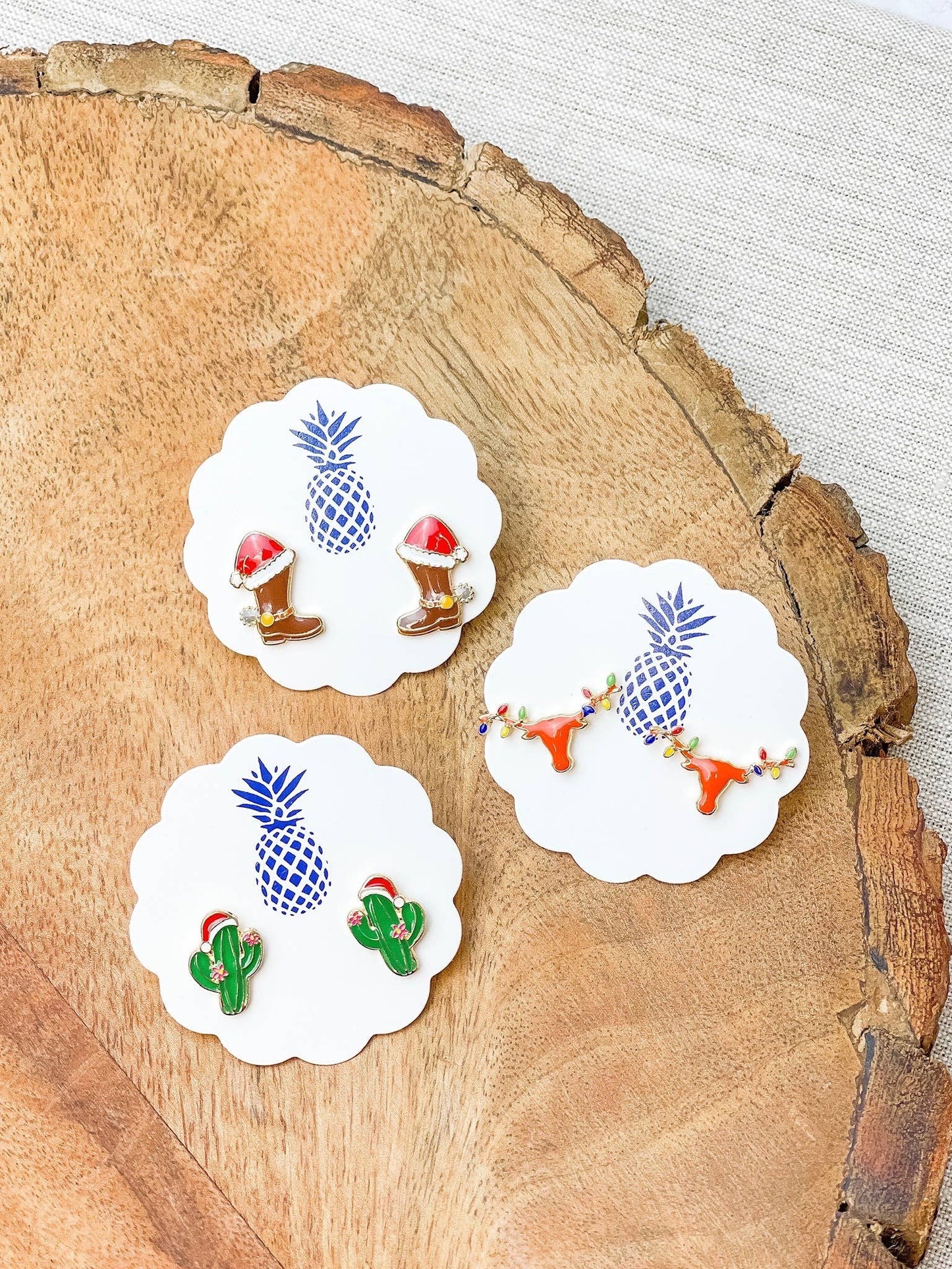 Christmas Cowboy Boots Stud Earrings