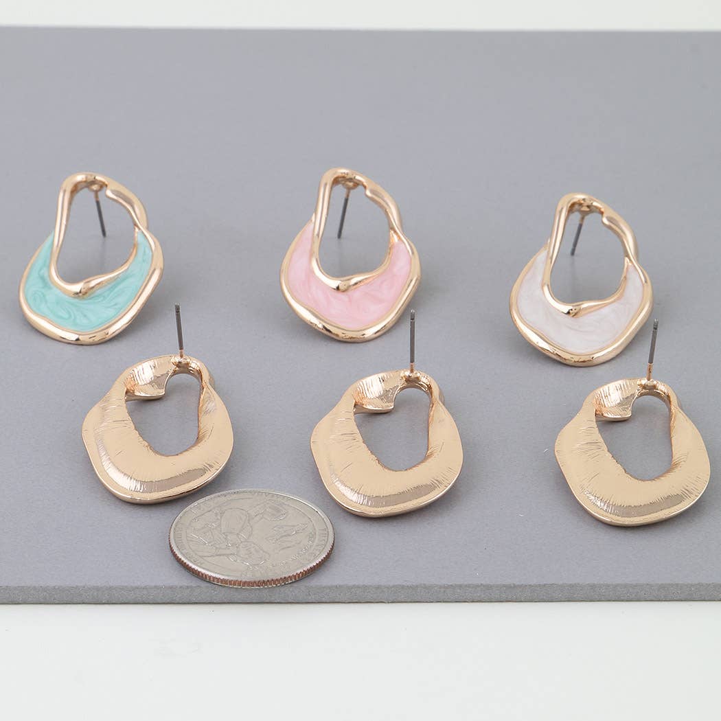 Multi Abstract Marble Ripple Earrings