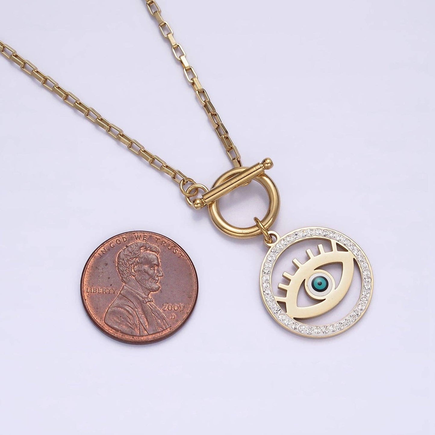 SS Evil Eye CZ 18 Inch Chain Necklace