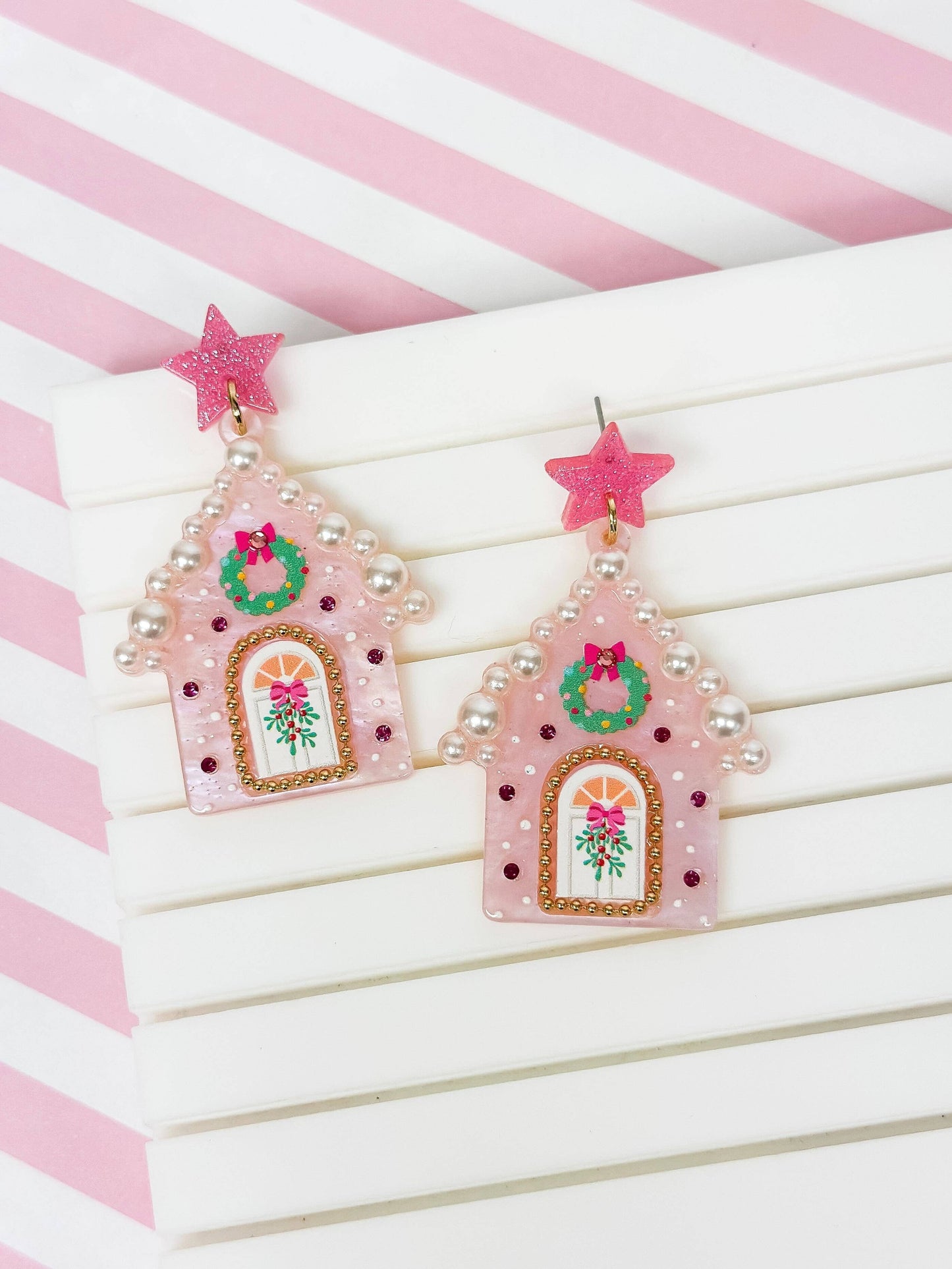 Christmas House Dangle Earrings
