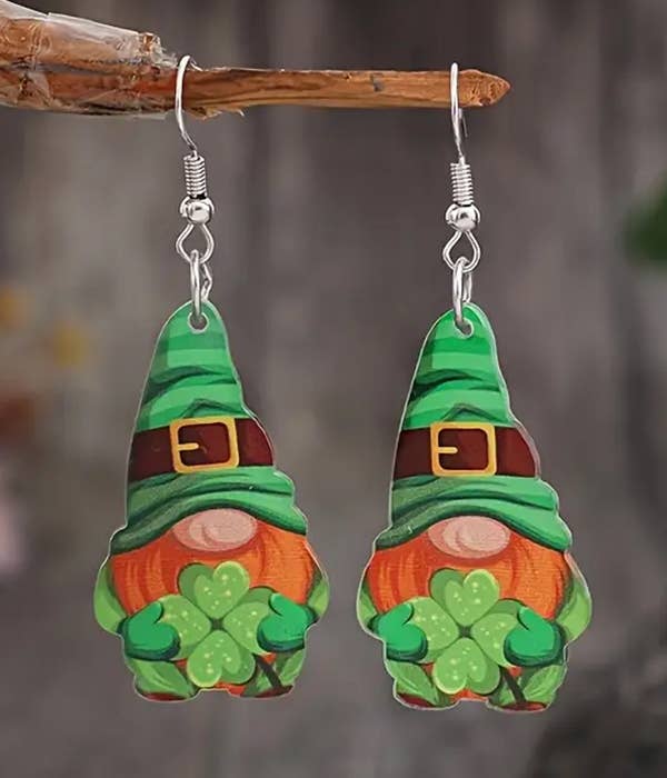 SHAMROCK GNOME - EARRING