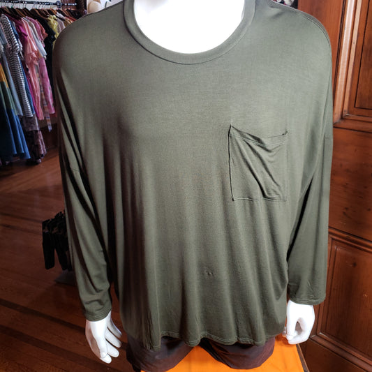 CALLIE'S CURVY DK OLIVE TOP