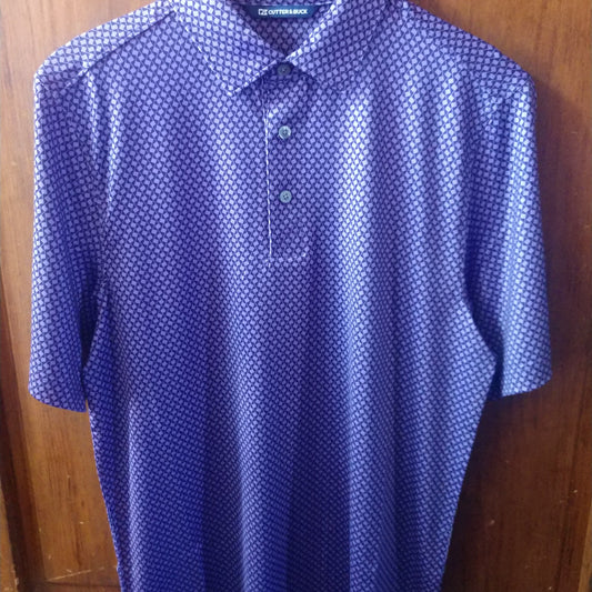 CUTTER & BUCK PIKE PRINT PURPLE POLO