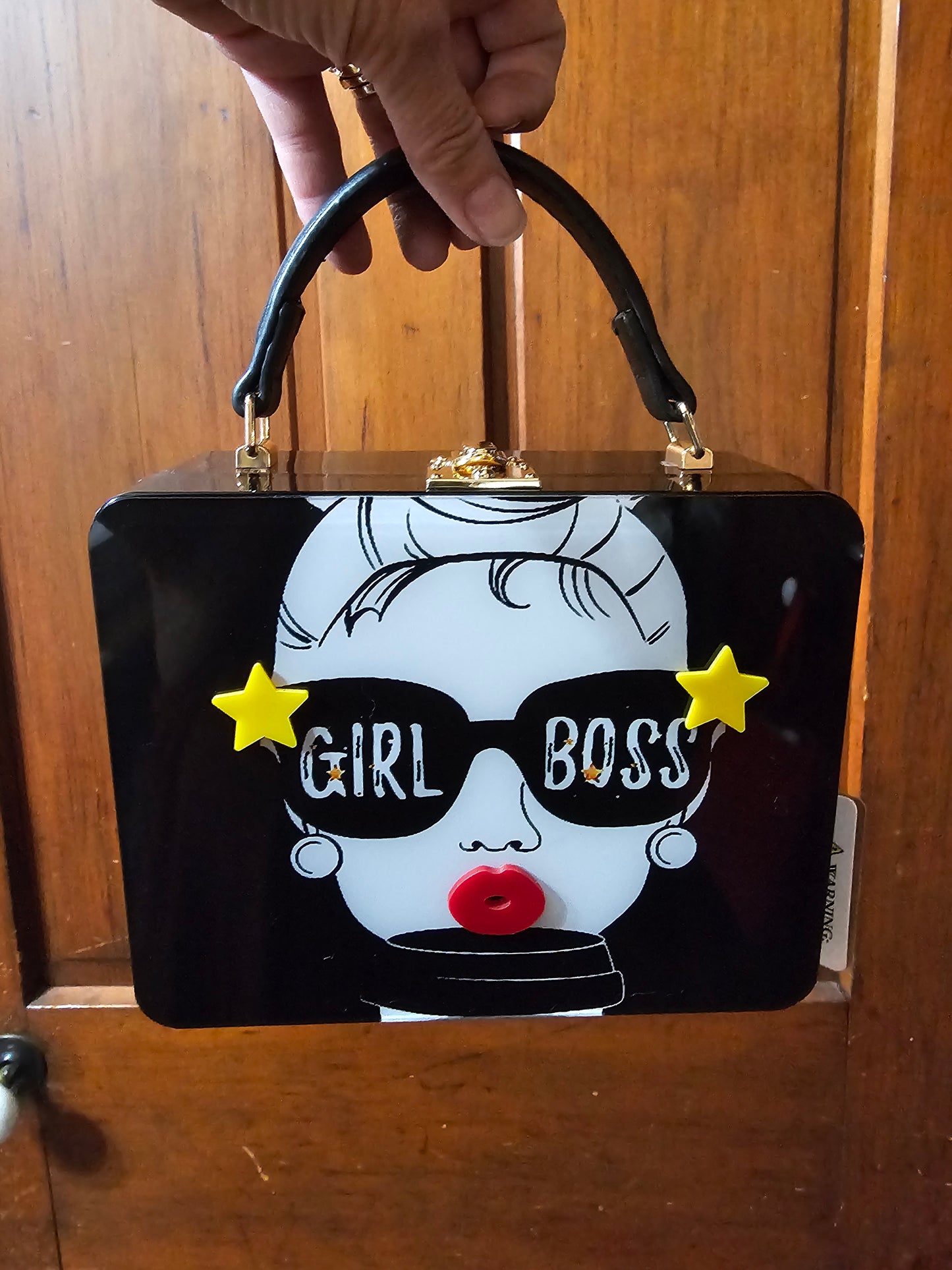 BOSS GIRL Acrylic box clutch bag