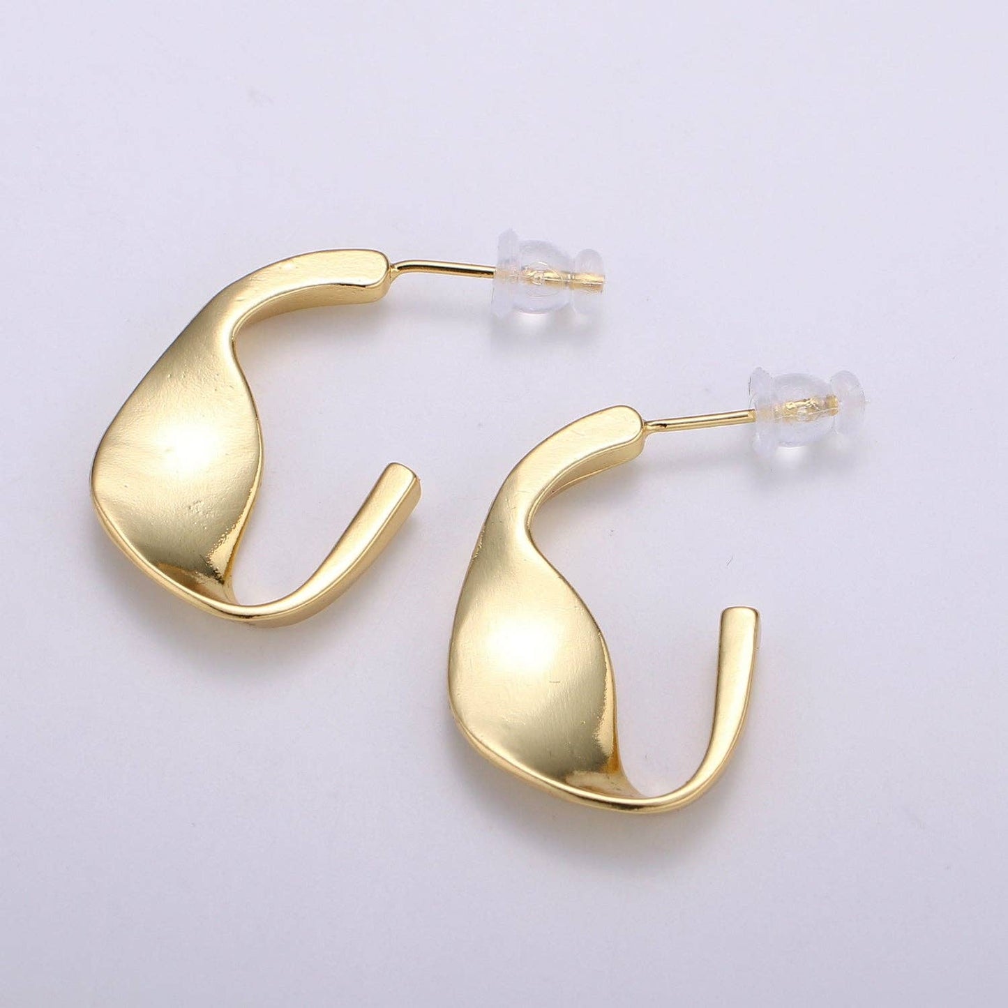 14K Gold Plated Weavy Gold Hoop Earring