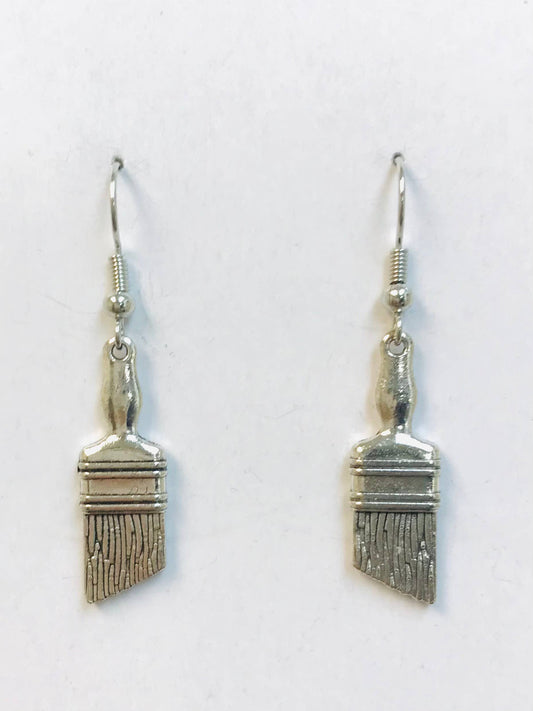 Silver Paint Brush Earrings Tool