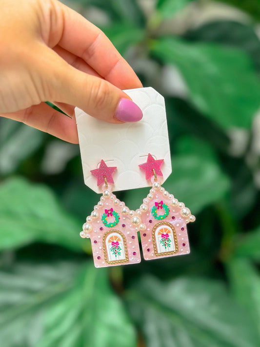 Christmas House Dangle Earrings