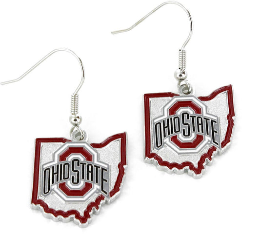 NCAA Ohio State Buckeyes State Design Earrings