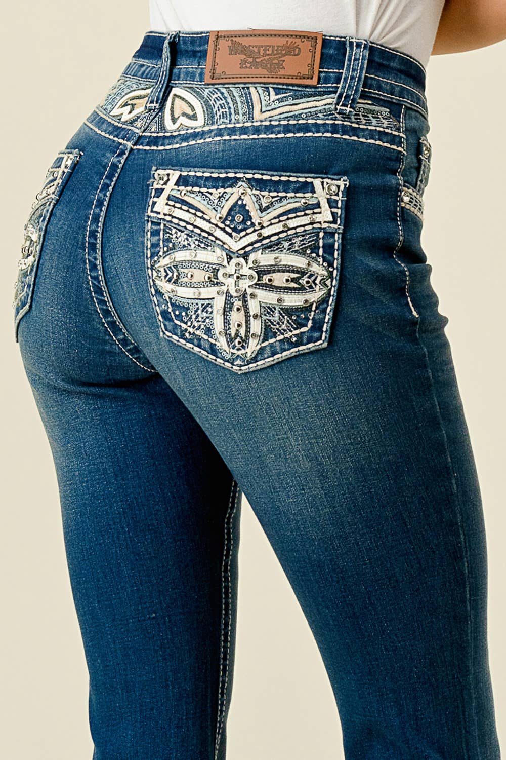 WESTFIELD EAGLE FLARE STRETCHY WOMEN'S BLING JEANS