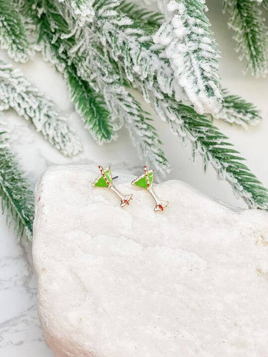 Christmas Martini Stud Earrings