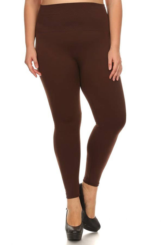 Curvy High waist tummy control fleece leggings