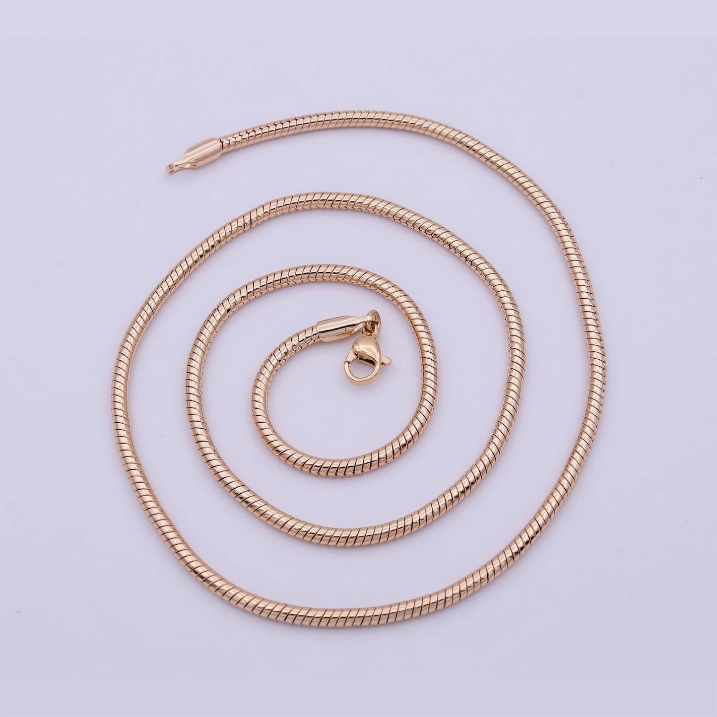 18K Gold F Rose Gold Snake Chain