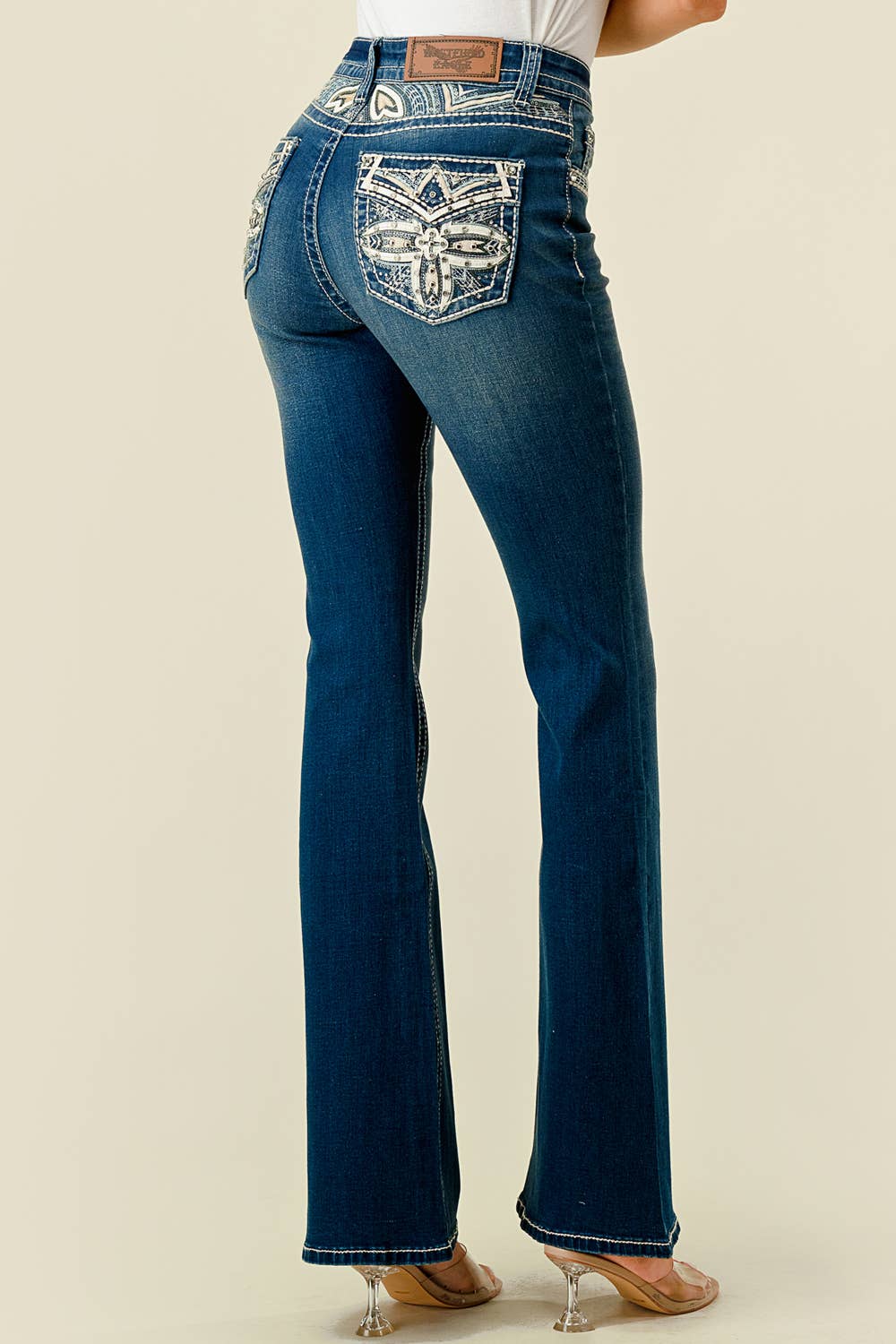 WESTFIELD EAGLE FLARE STRETCHY WOMEN'S BLING JEANS