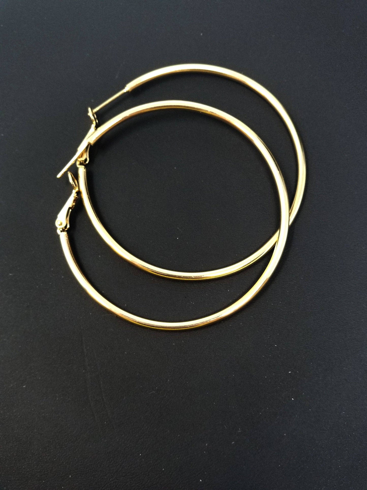 14K Gold F 50mm Hoop Earrings