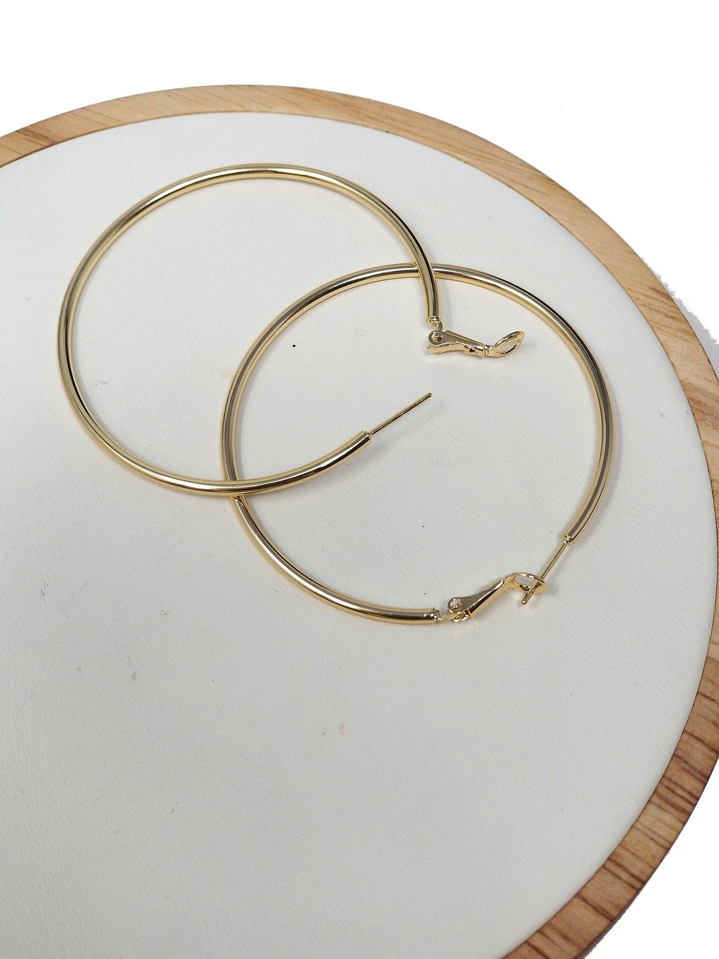 14K Gold F 50mm Hoop Earrings