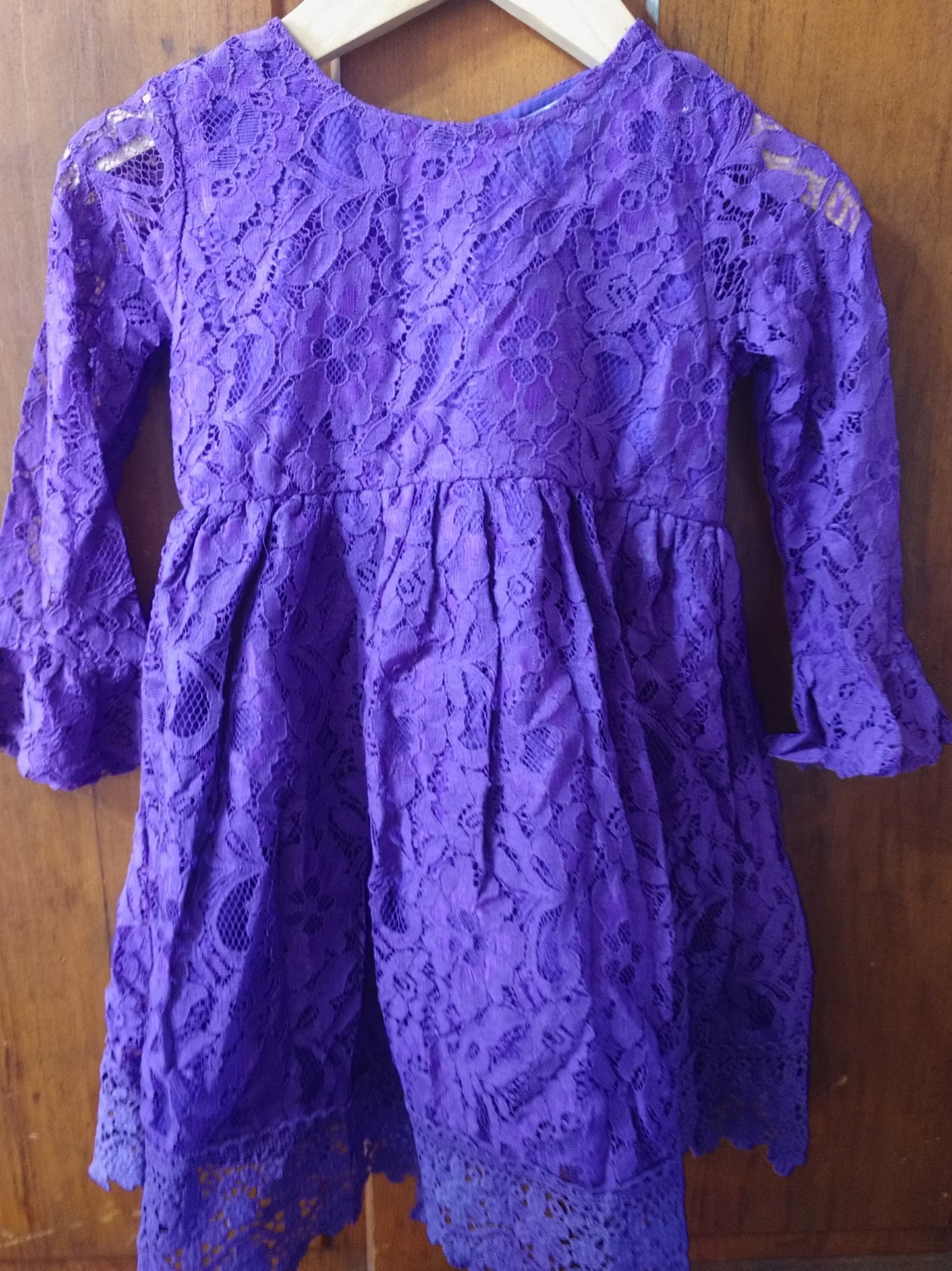 KIDS PURPLE LACE DRESS