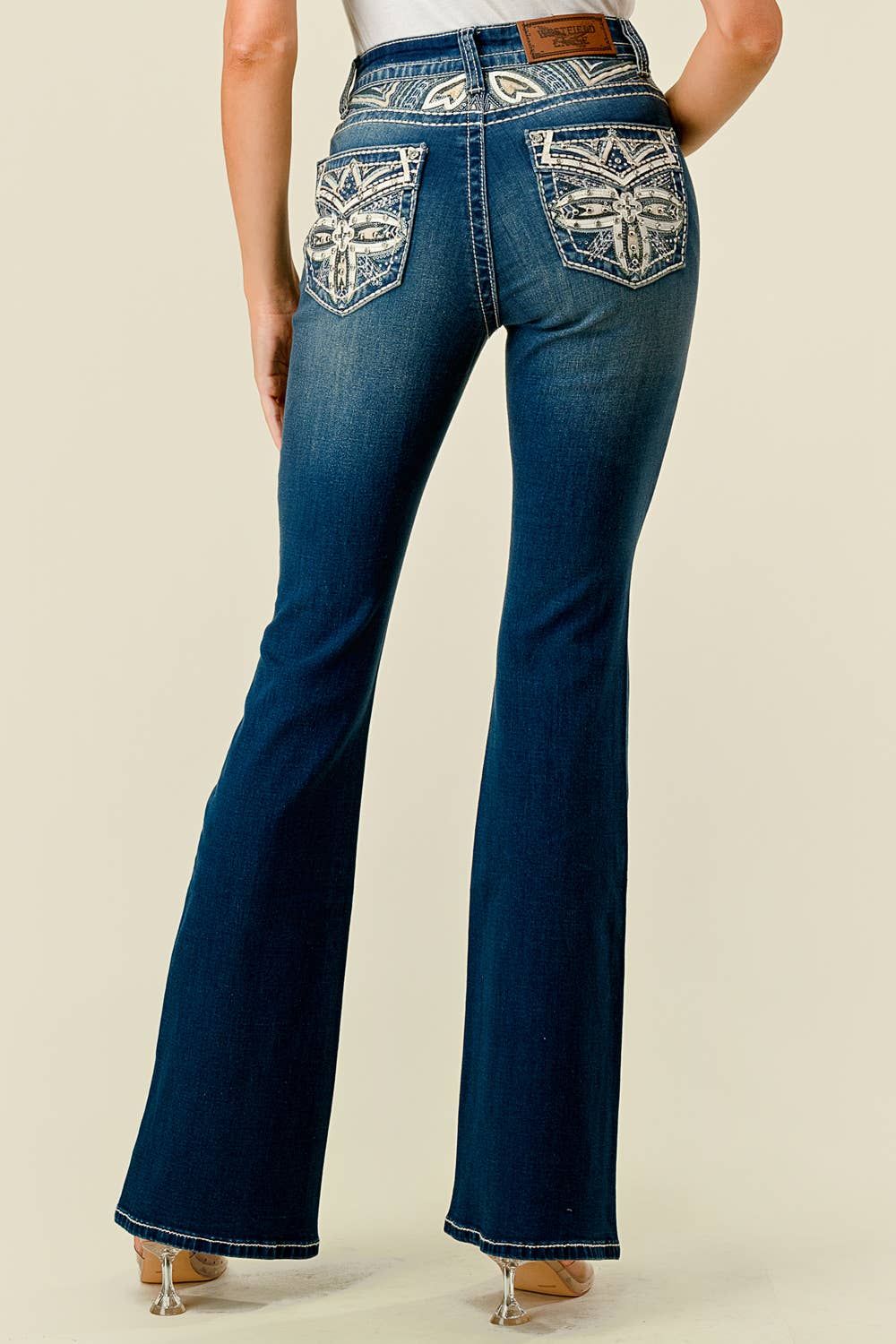 WESTFIELD EAGLE FLARE STRETCHY WOMEN'S BLING JEANS