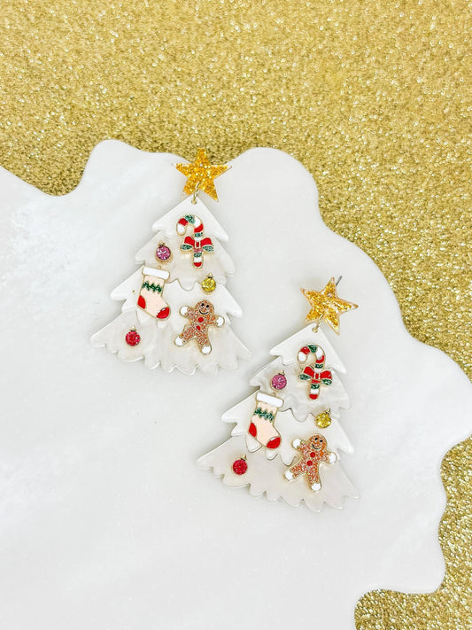 Christmas Tree Dangle Earrings