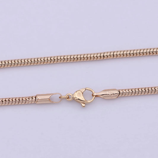 18K Gold F Rose Gold Snake Chain