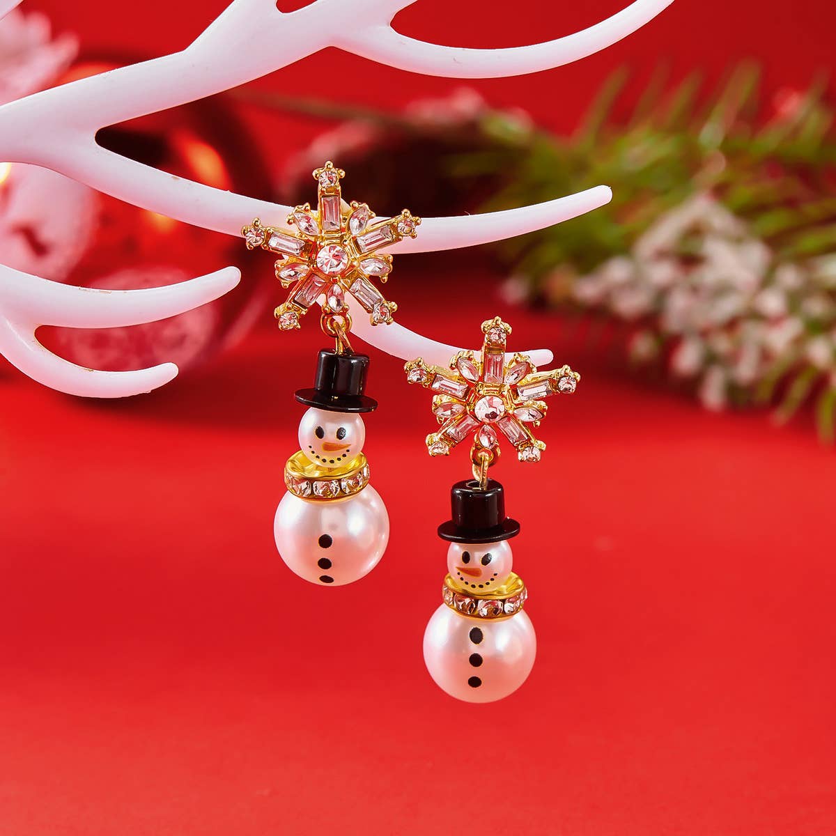 SNOWFLAKE SNOWMAN EARRINGS