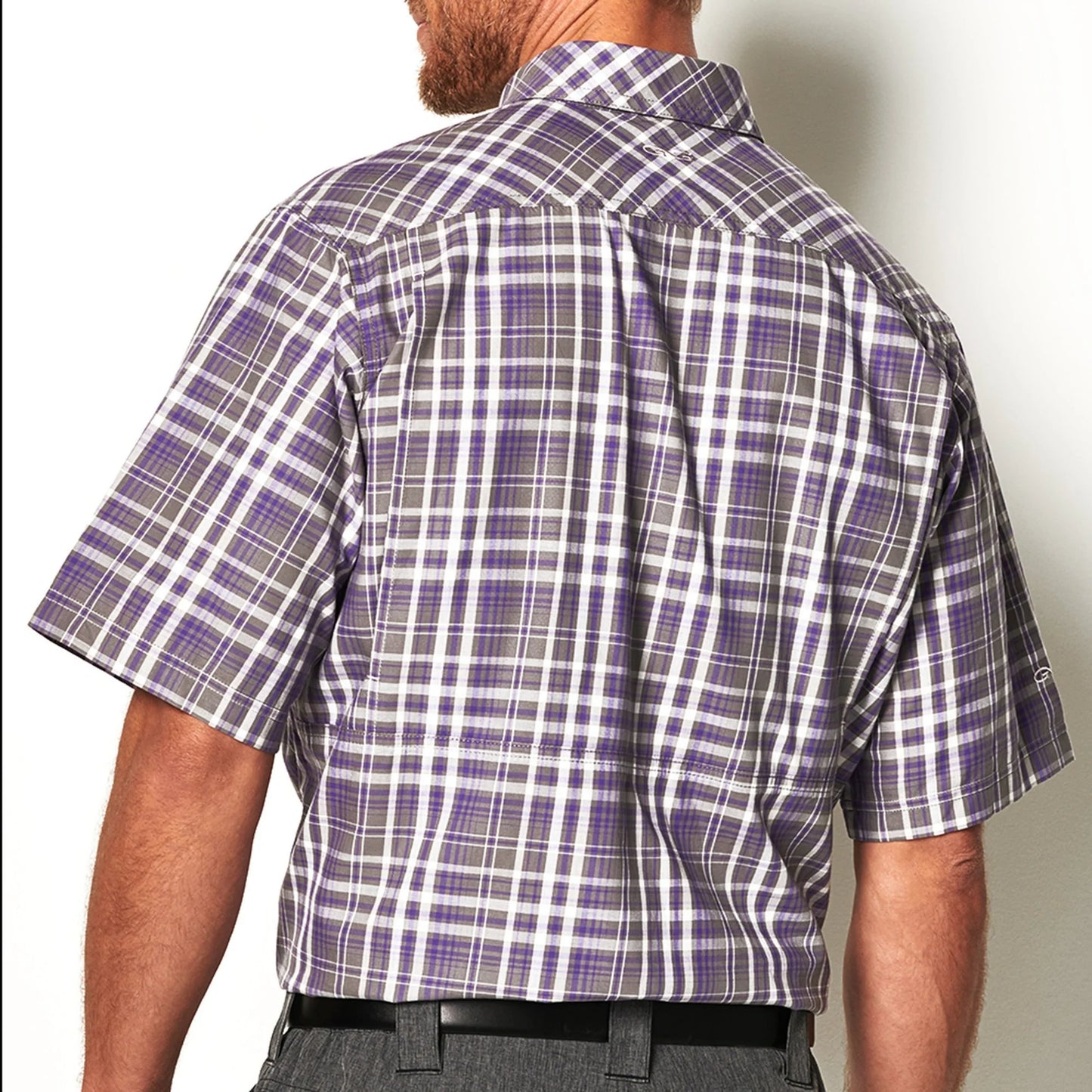 BUTTON-DOWN-FOR-ANYTHING GameGuard PURPLE PLAID